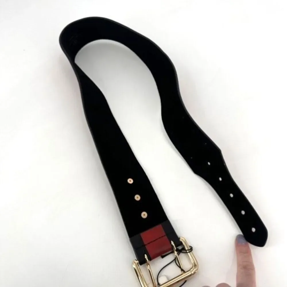NWT B-Low The Belt Women's Genuine Leather Waist Belt Red Black Size‎ Medium